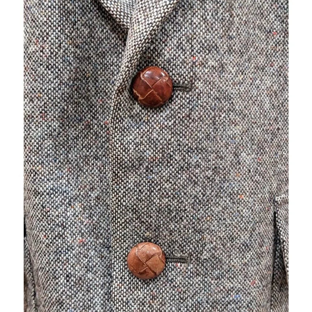 Charles Klein Wool Brown Two Button Blazer Chestnut Button Patch Elbows Size 40S